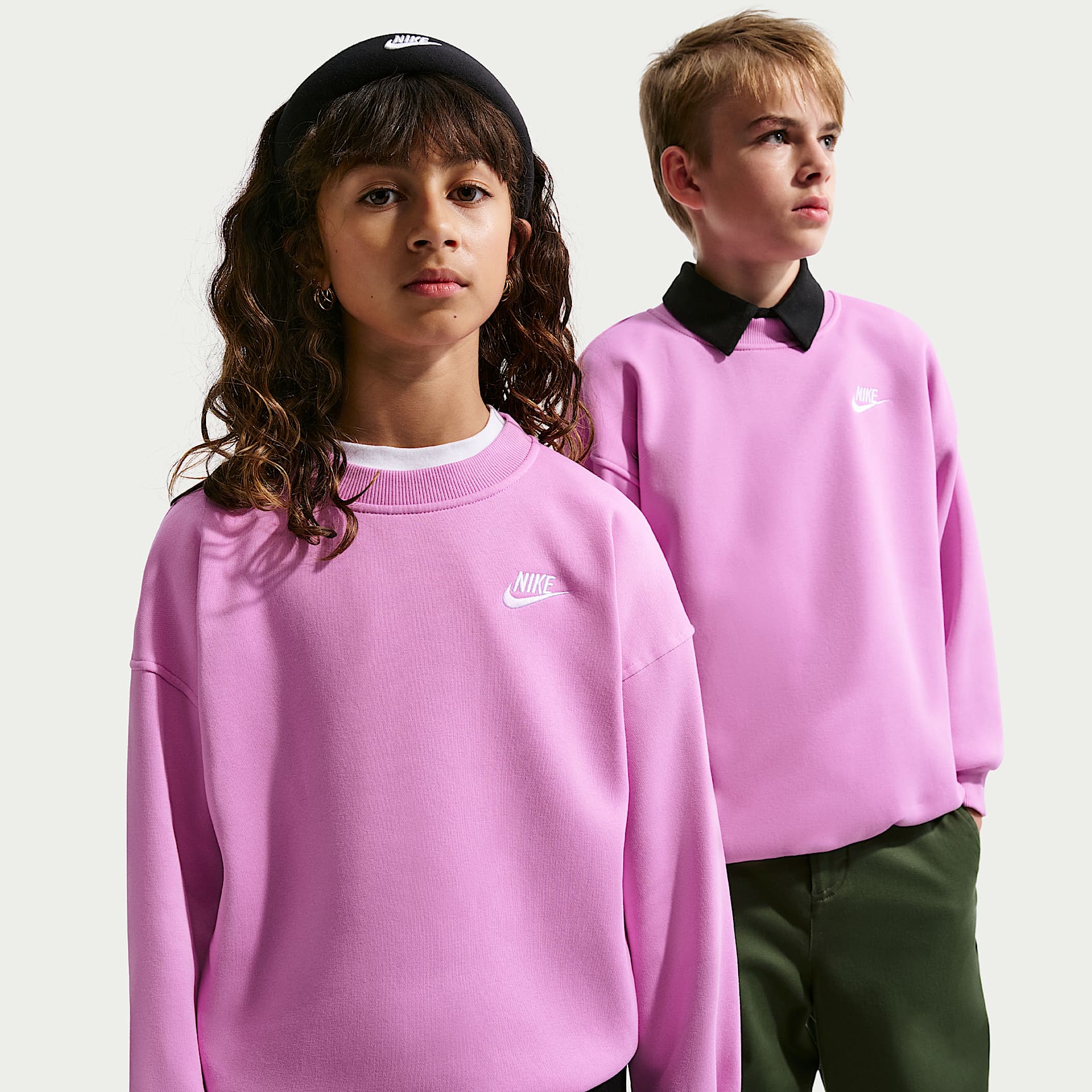 CLUB GNU EDITION スウェット ライトパープル XXL Nike Sportswear Club Fleece Big Kids' Oversized Sweatshirt. Nike.com